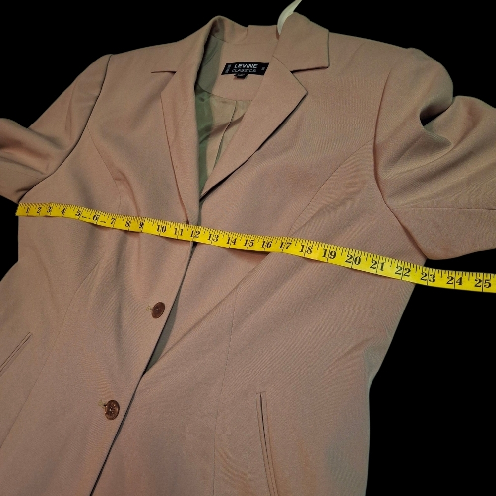 Larry Levine Classics Khaki Button Polyester Long Trench Coat Women Size 18 - Picture 10 of 16